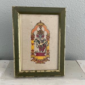 Framed Ganesh Art Print on Handmade Paper
